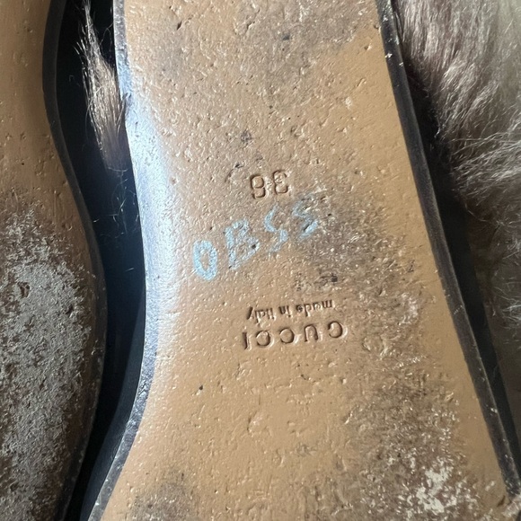 Gucci woman’s black princetown fur sides 100% authentic Mules slipper - Picture 9 of 16